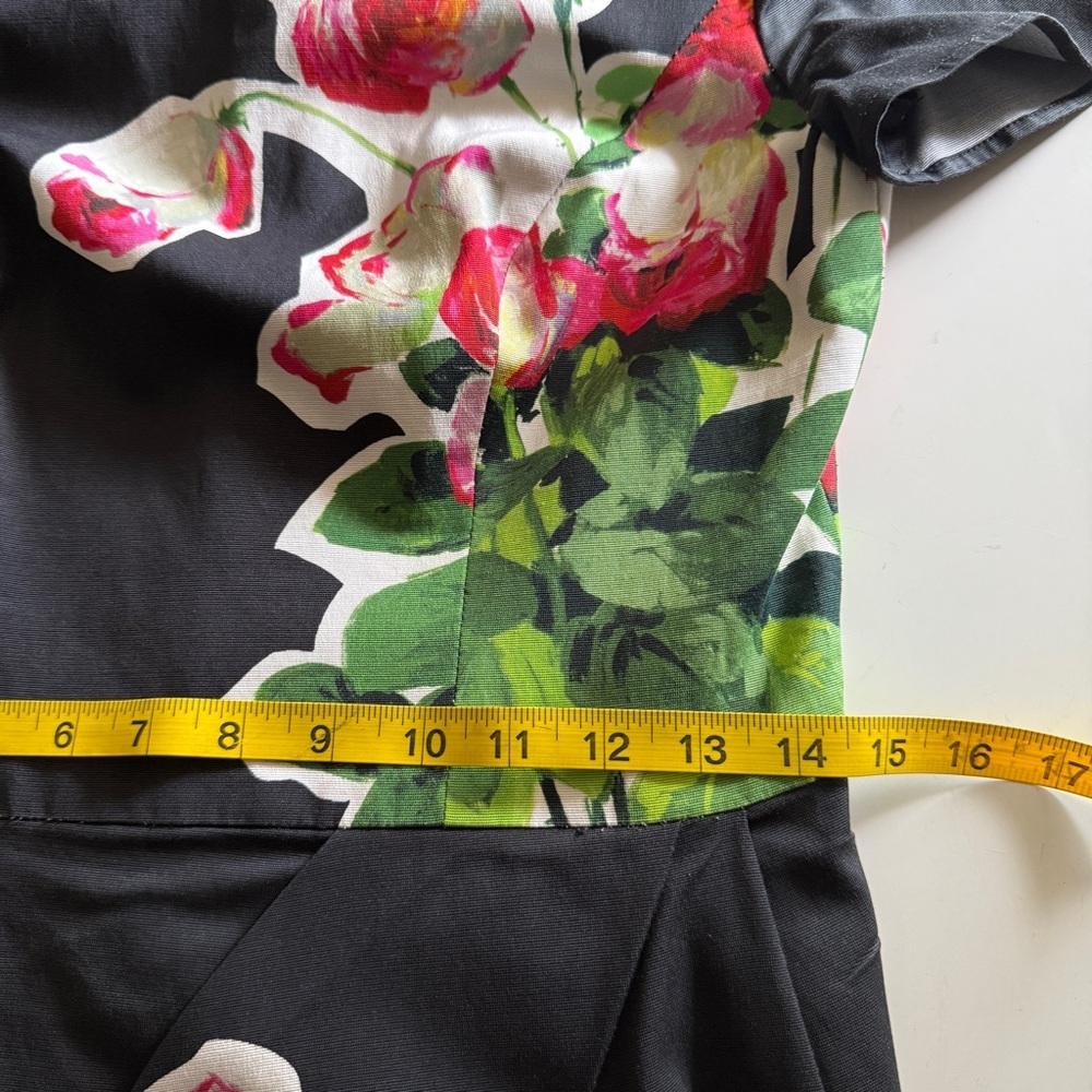 Carolina Herrera Black Midi Dress with Floral Design - Picture 13 of 16